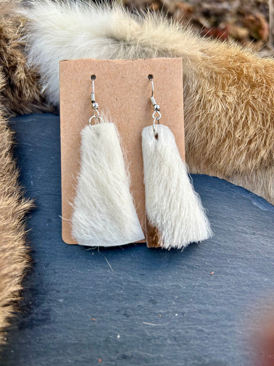 White Sage - Cowhide Earrings