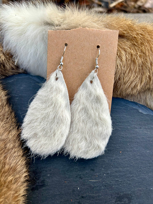 Western Ivory- Cowhide Earrings
