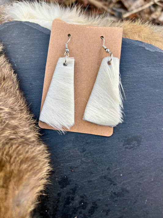 Frosted Range - Cowhide Earrings