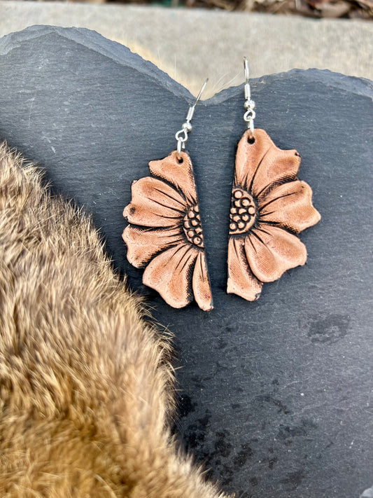 “Half Bloom” Flower Earrings