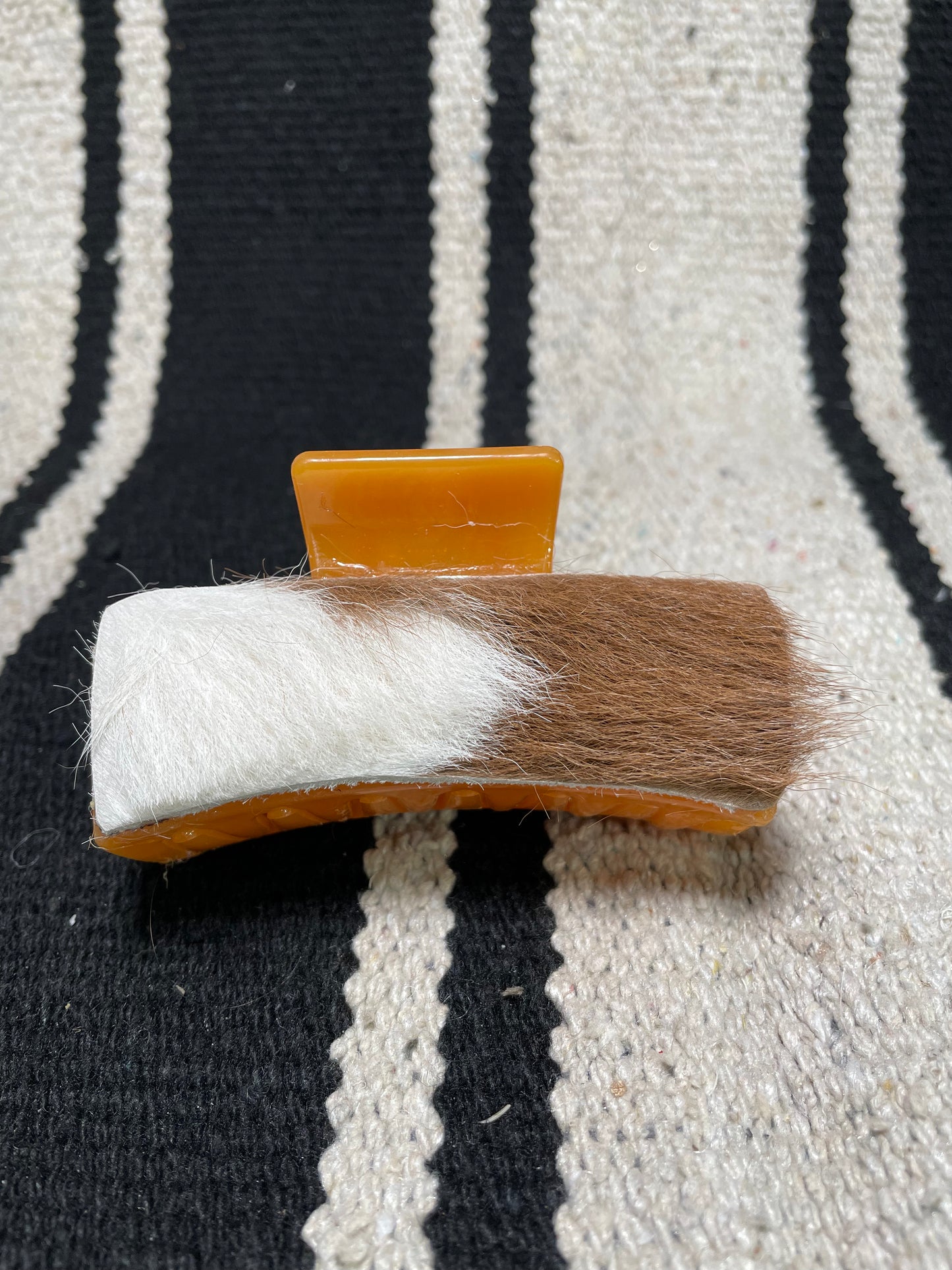 Orange - Cowhide Claw Clip