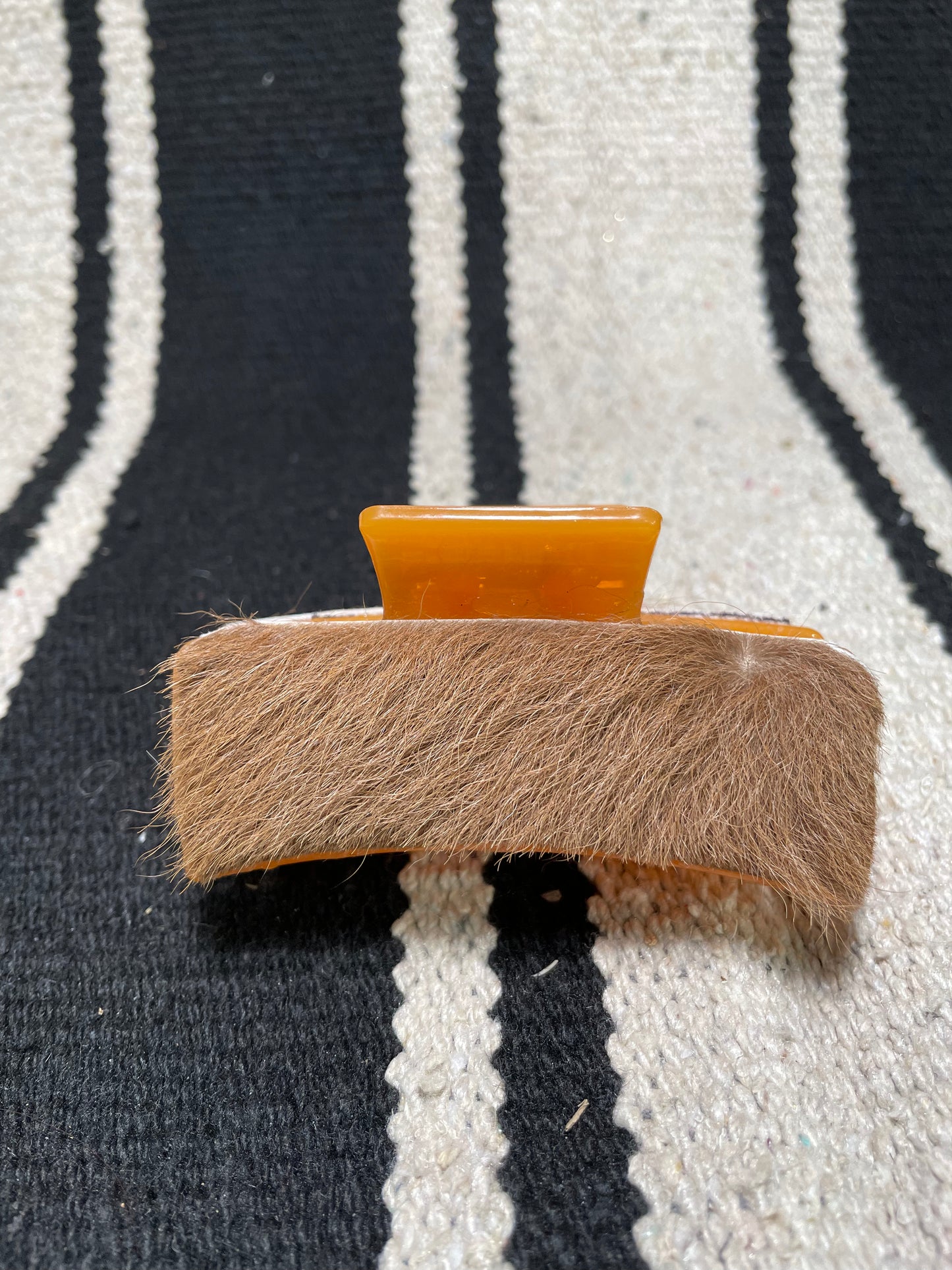 Orange - Cowhide Claw Clip