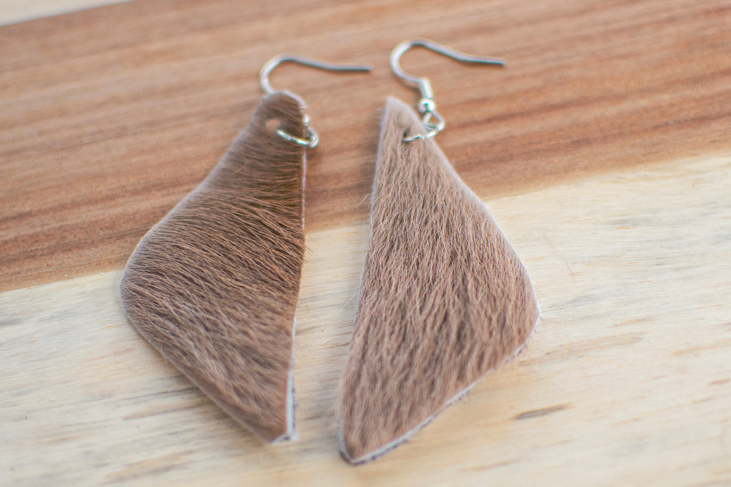 Tan Cowhide Earrings