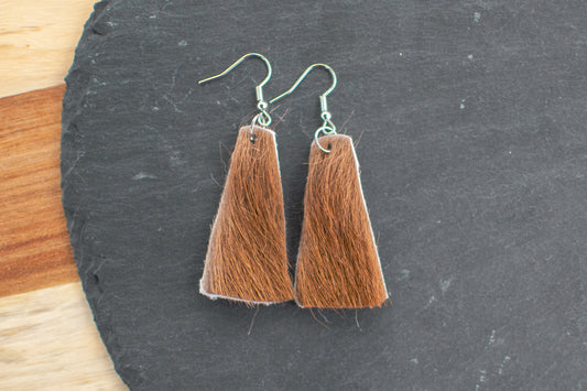 Brown Cowhide Earrings