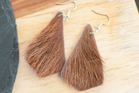 Brown Cowhide Earrings