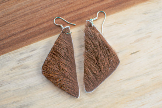 Brown Cowhide Earrings