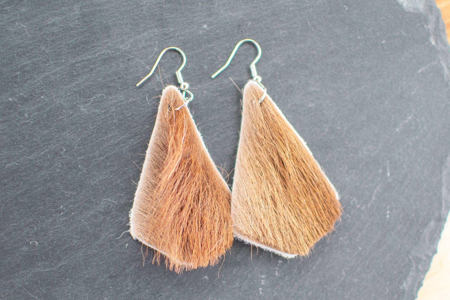 Brown Cowhide Earrings